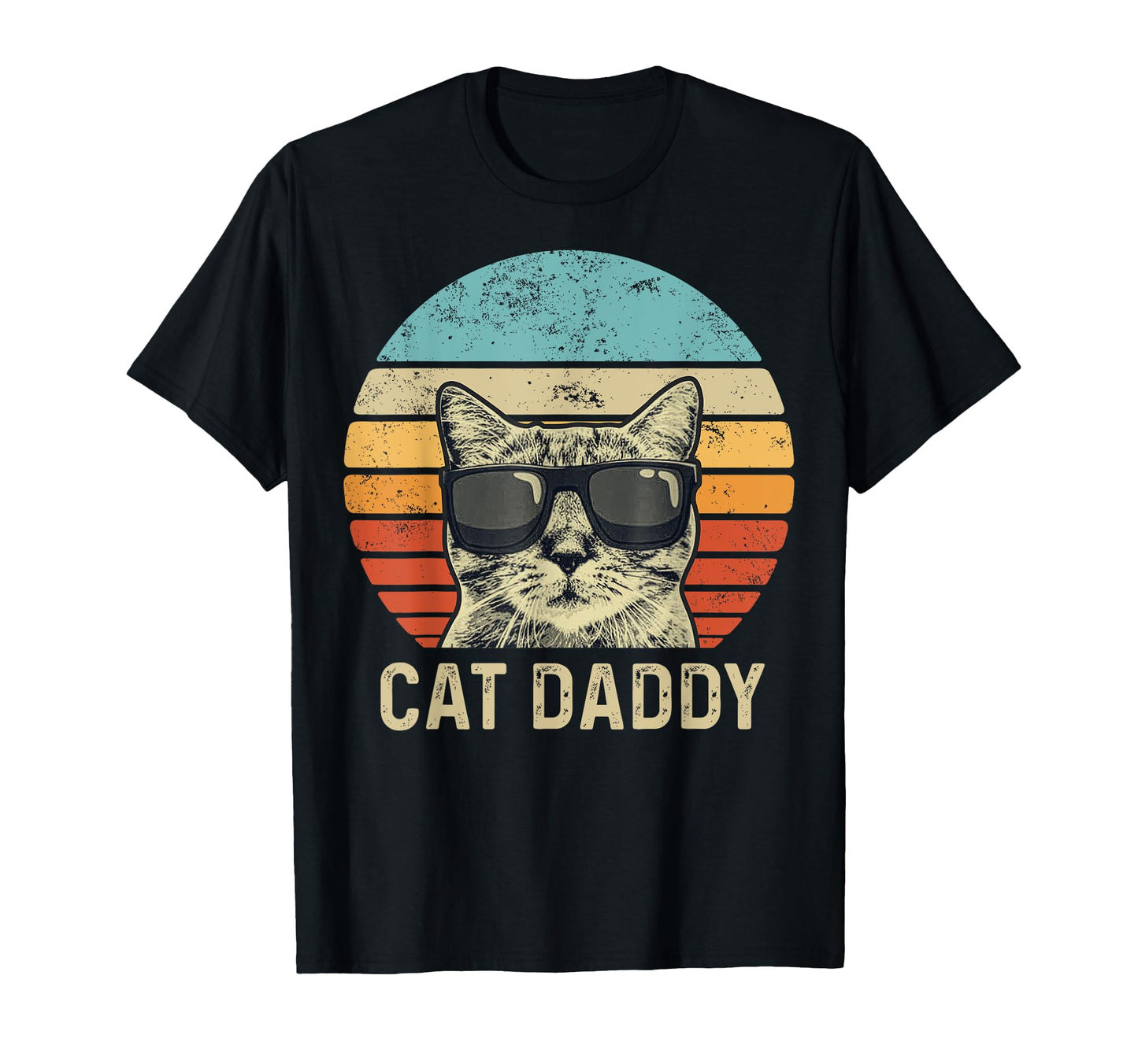 Cat Daddy Retro Cat Sunglasses Cool Cat Dad Gift Fathers Day T-Shirt