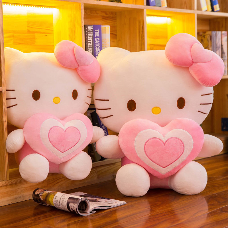 Cute Pink Heart Cat Plush Doll Stuffed Animal Toy