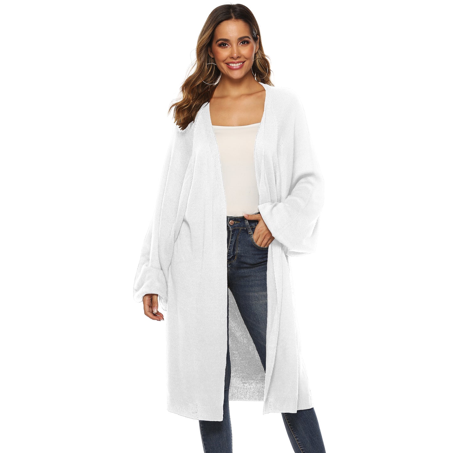 Loose Batwing Sleeve Knitted Cardigan for Women