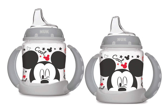 NUK Disney Learner Cup with Silicone Spout Mickey Mouse 5-Ounce 2 Count (Disney Mickey)