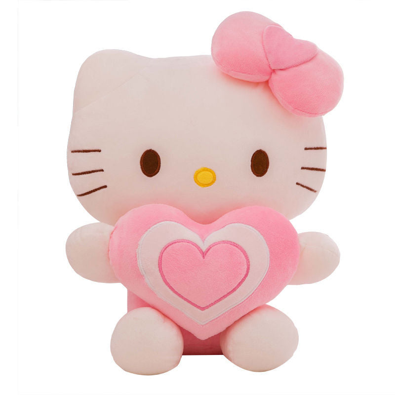Cute Pink Heart Cat Plush Doll Stuffed Animal Toy