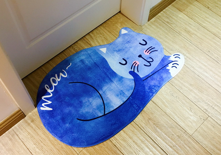 Memory Foam Cat Anti-Slip Mat - Sleeping Cat Design