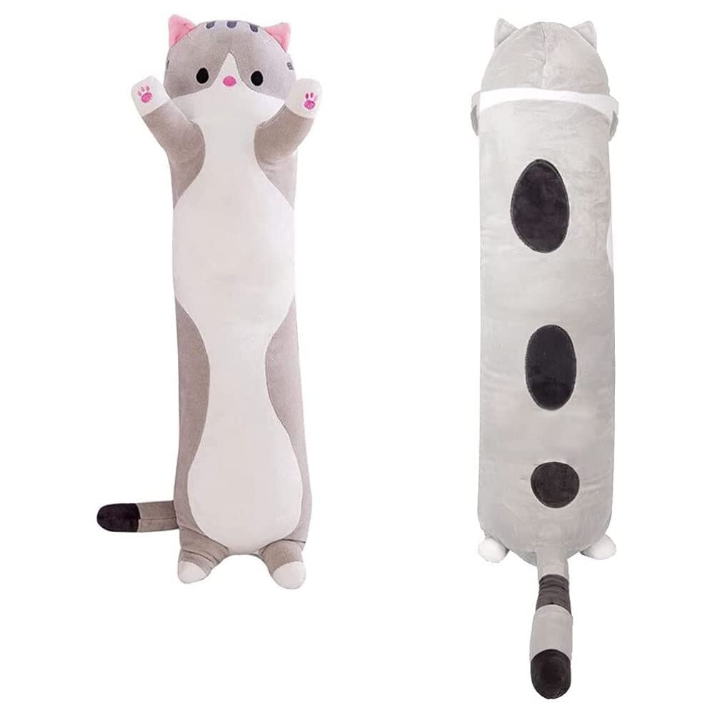 chilsoby Long Cat Plush Pillow 35.4 inch Cute Cat Plush Long Body Pillow Stuffed Animals Cat Plushie Soft Plush Cat Doll Gift