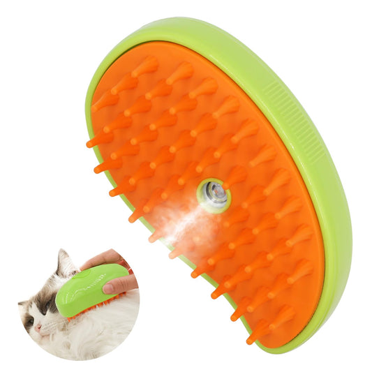 Cat Steam Brush for Shedding 3 in 1 Cat Steamy Brush - Cat Hair Brush/Bath Brush/Cat Massager for Indoor Cats Misty Brush Cat Comb with Steam Multifunctional Pet Steaming Brush