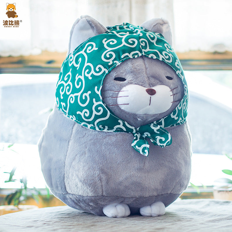 Plush Toy Cat - Fortune Cat with Mustache Design