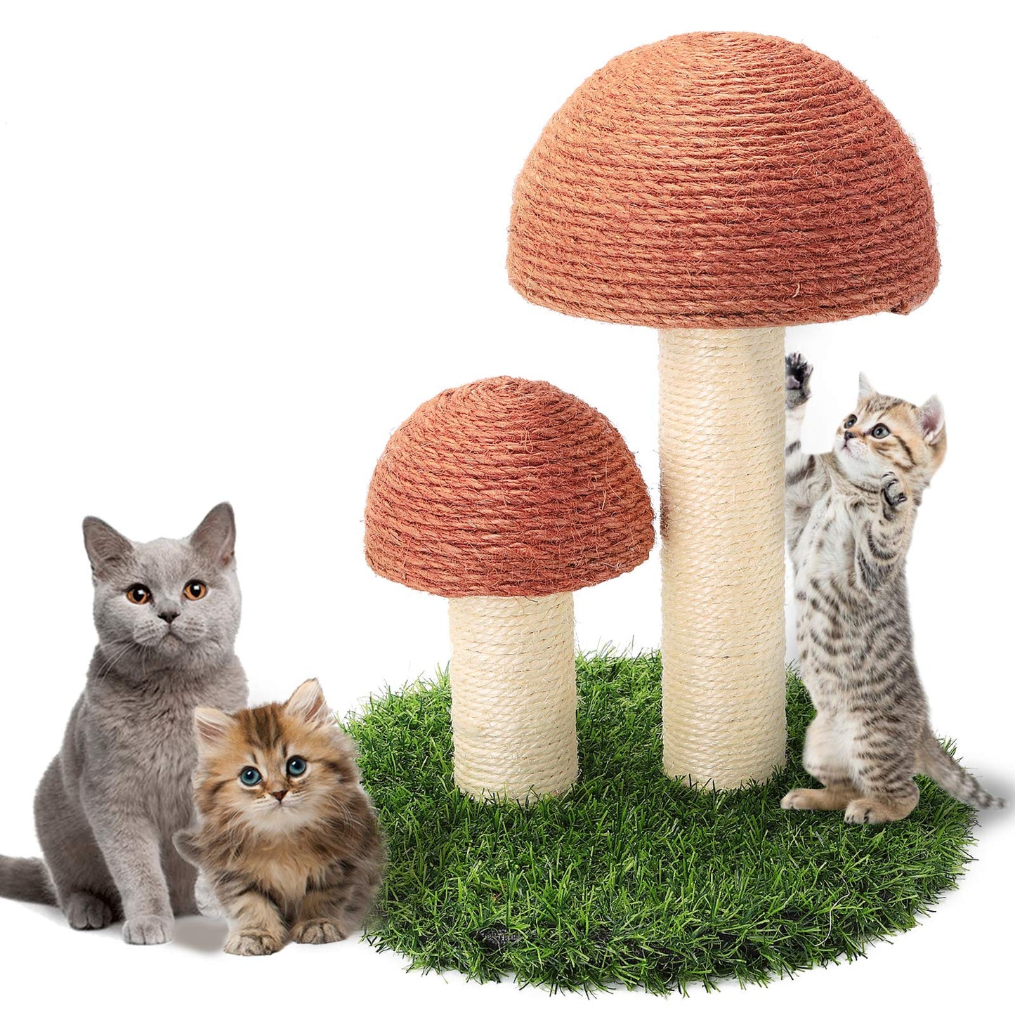 Cat Scratching Post Mushroom Claw Scratching Post for Kitty Natural Sisal Cat Scratchers Pole 15x12 Inch Cat Interactive Toys