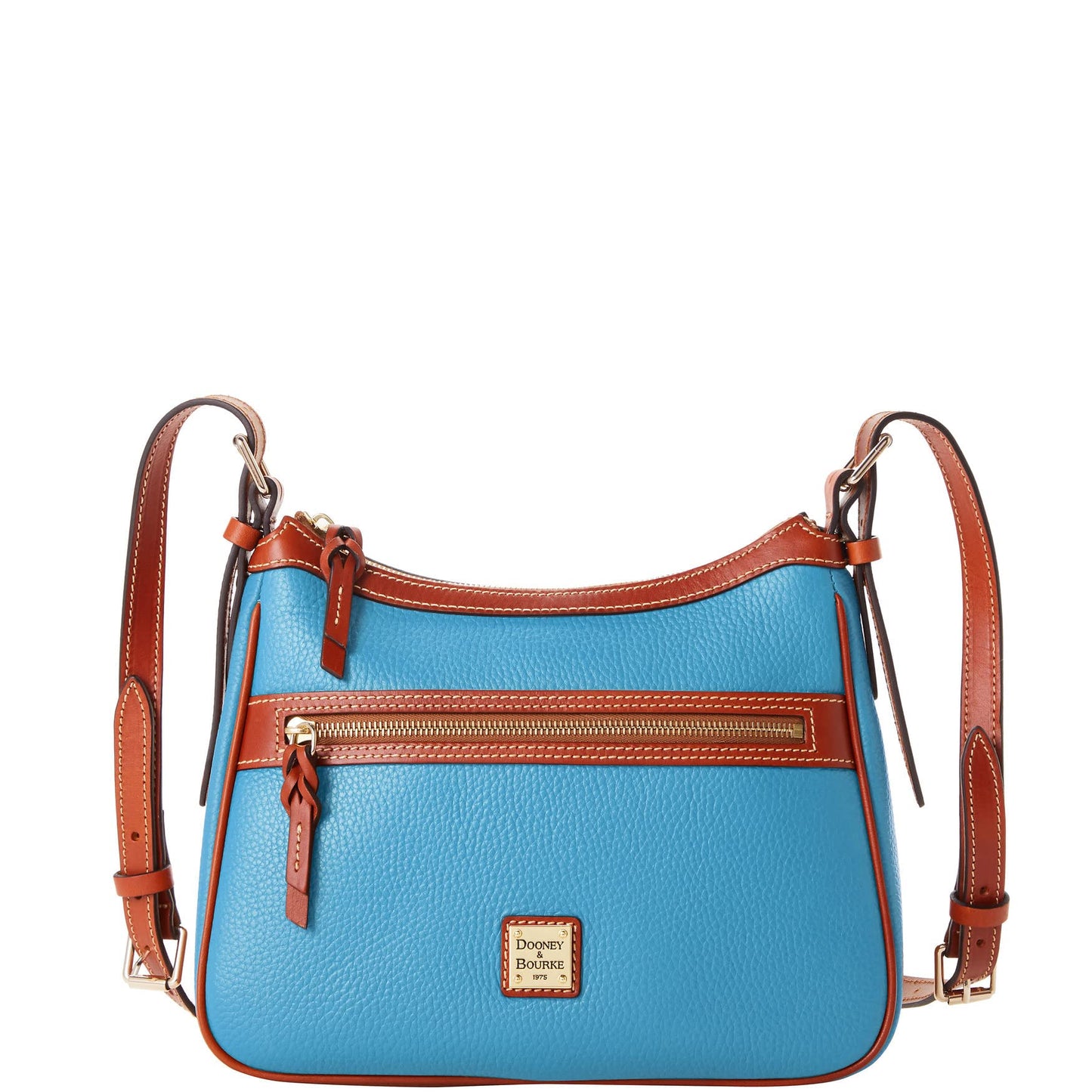 Dooney & Bourke Womens Presley Crossbody in Pebble Grain Leather Medium Sized Handbag with Adjustable Shoulder Strap Sky Blue