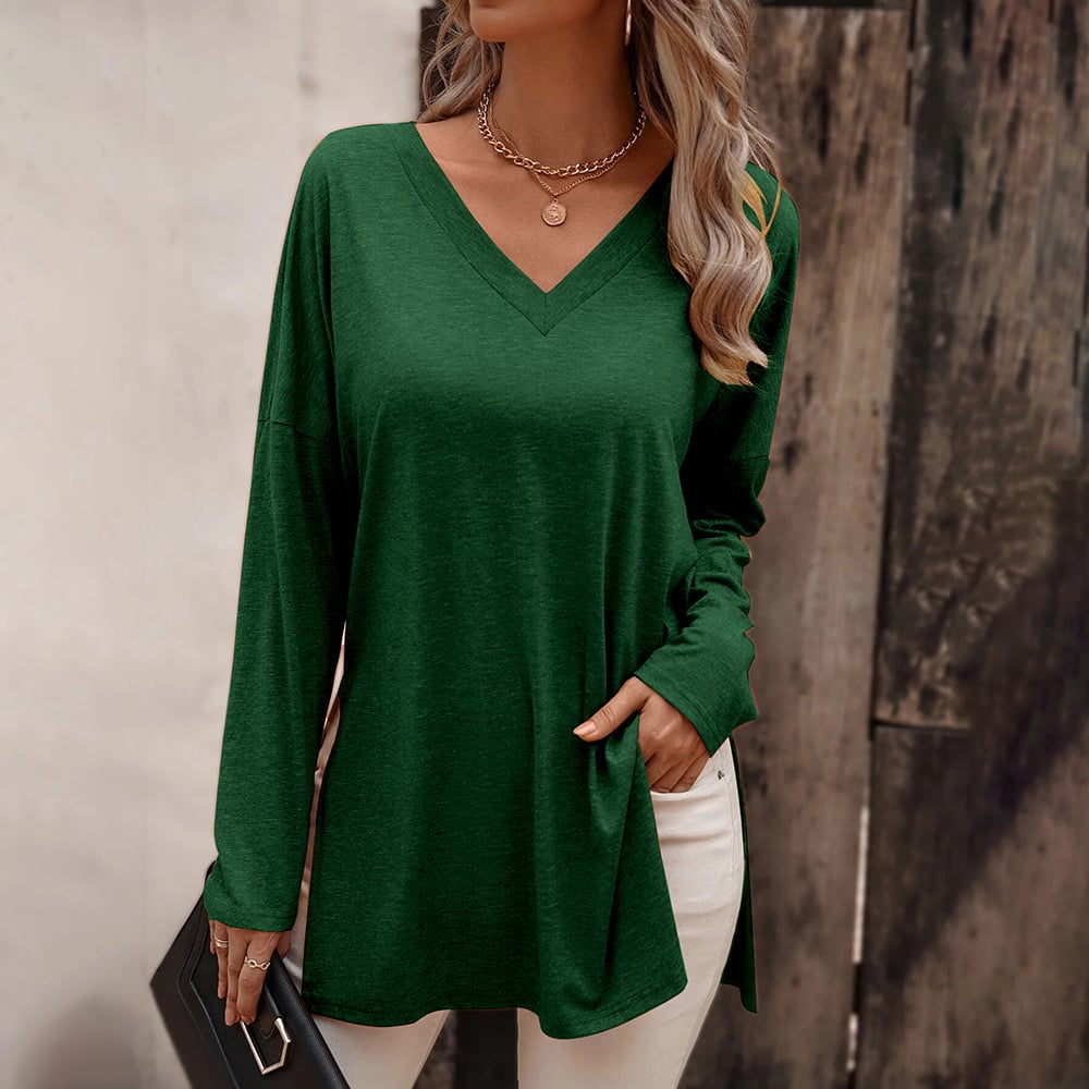 Versatile Loose Knitted Long Sleeve T-shirt