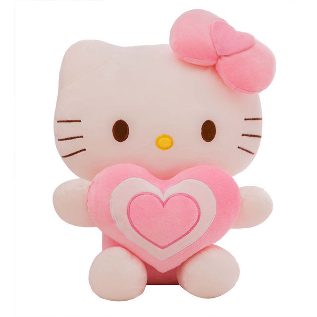 Cute Pink Heart Cat Plush Doll Stuffed Animal Toy