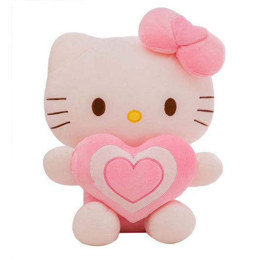 Cute Pink Heart Cat Plush Doll Stuffed Animal Toy