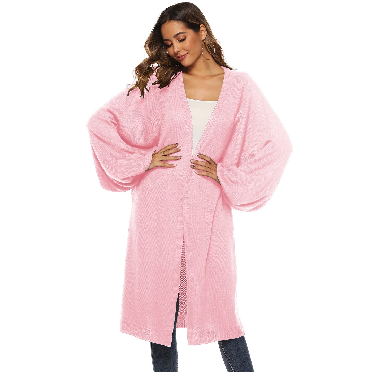 Loose Batwing Sleeve Knitted Cardigan for Women